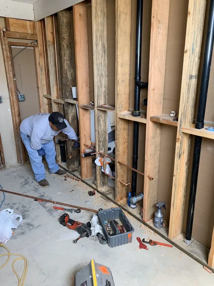 Commercial rough-in plumbing for Gas Line Repair in Greenland